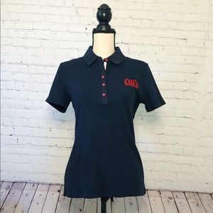 Tommy Hilfiger Navy Blue  Red logo Polo Size M